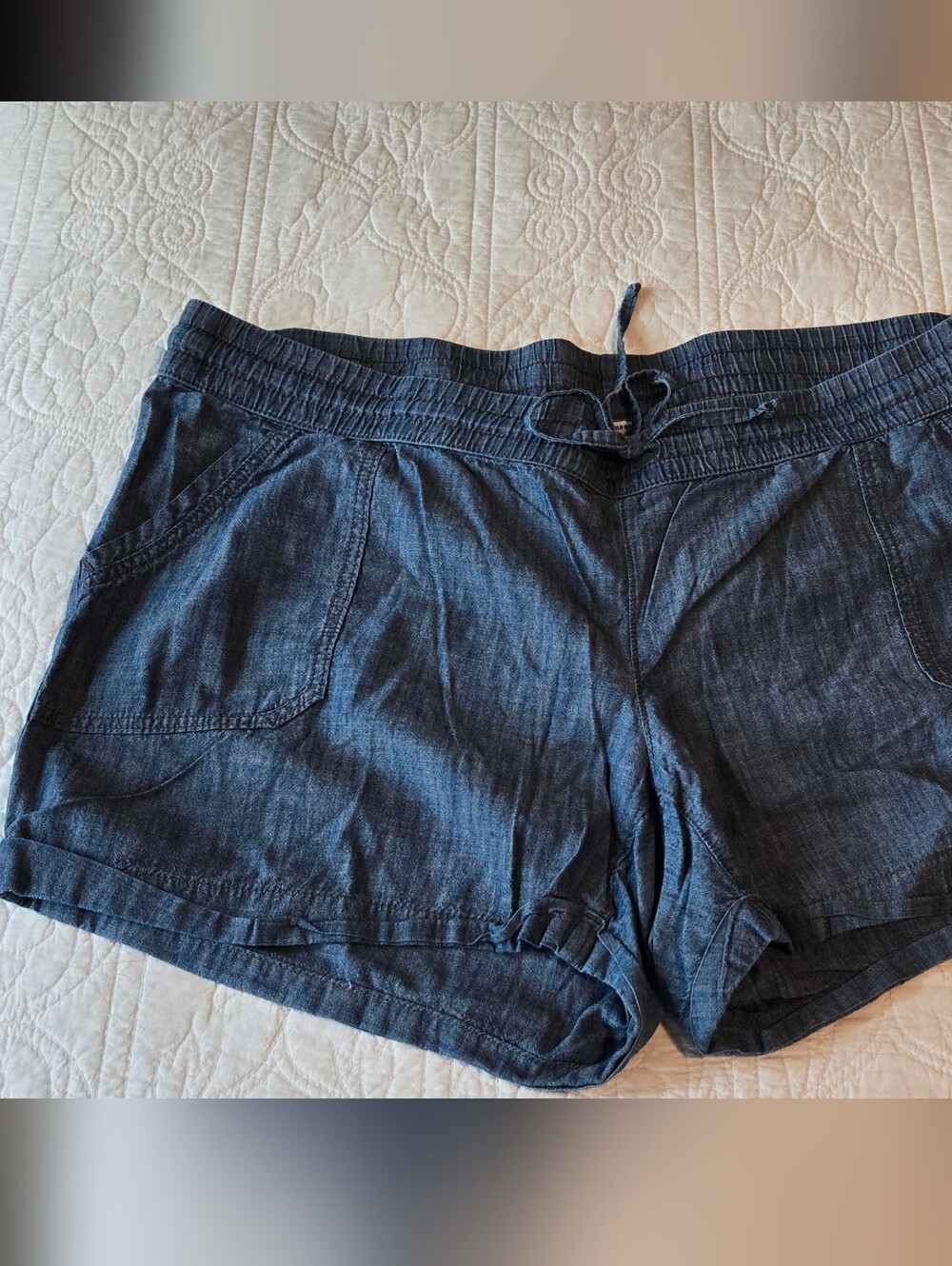 Old Navy Blue Denim Look Drawstring Shorts